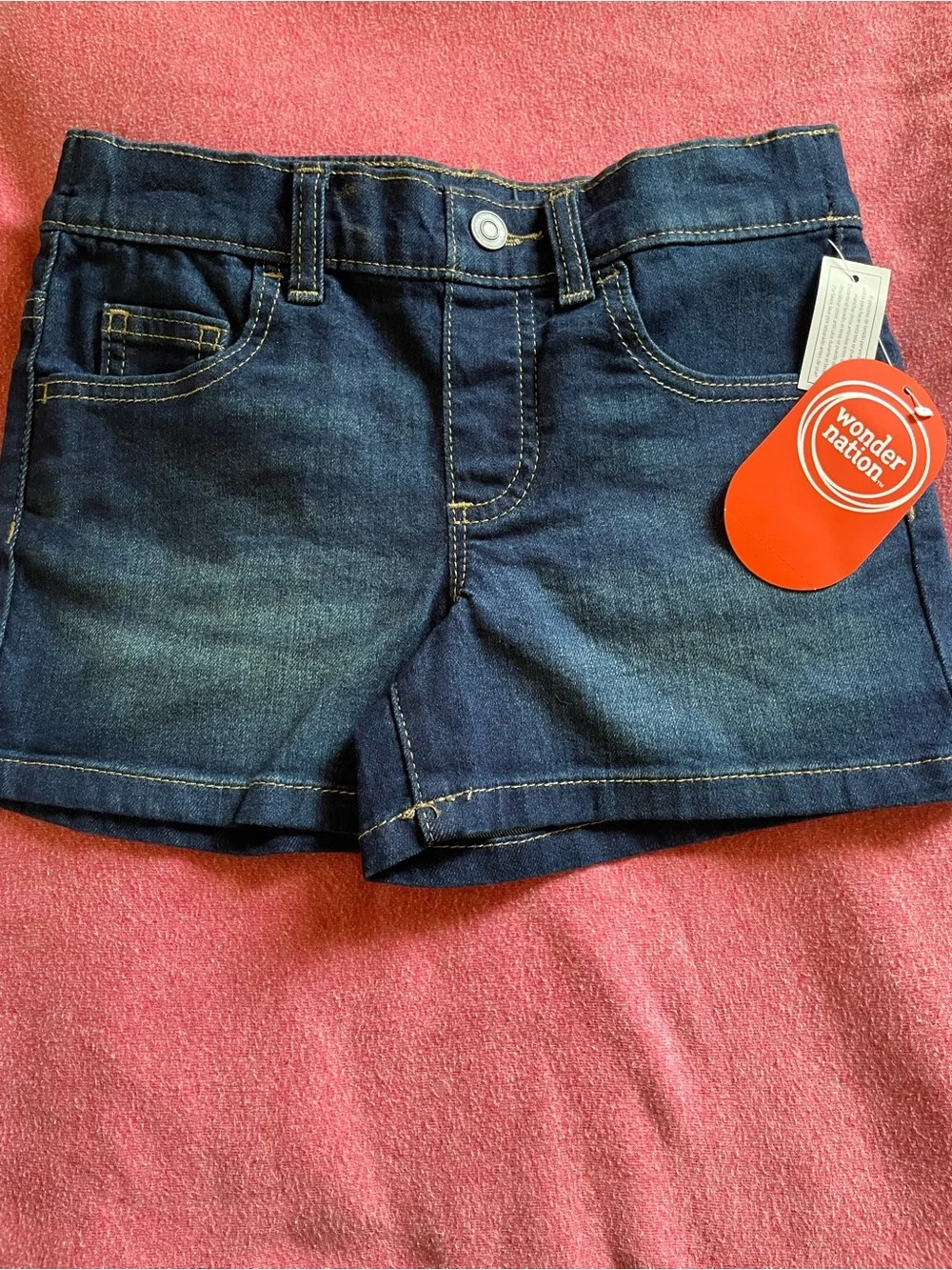 Wonder Nation Navy Blue Girls Denim Shorts